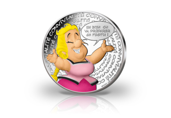 10 Euro Silbermünze 2022 Frankreich Asterix Geselligkeit st mit Farbapplikation