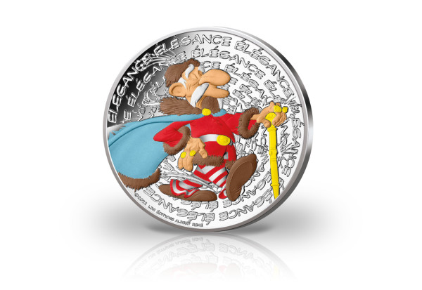 10 Euro Silbermünze 2022 Frankreich Asterix Eleganz st mit Farbapplikation