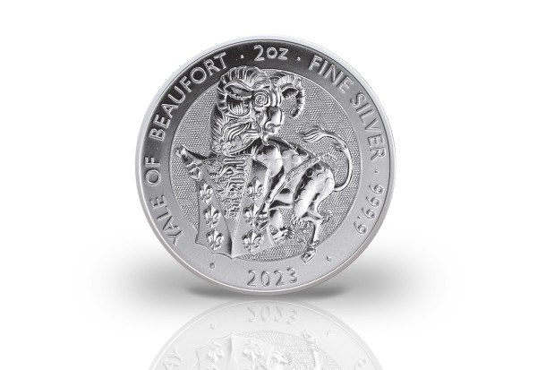 Royal Tudor Beasts Serie 2 oz Silber 2023 Großbritannien Yale of Beaufort
