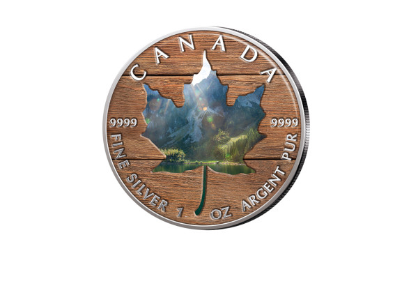 Maple Leaf 1 oz Silber 2023 Kanada Sommer veredelt mit Farbmotiv