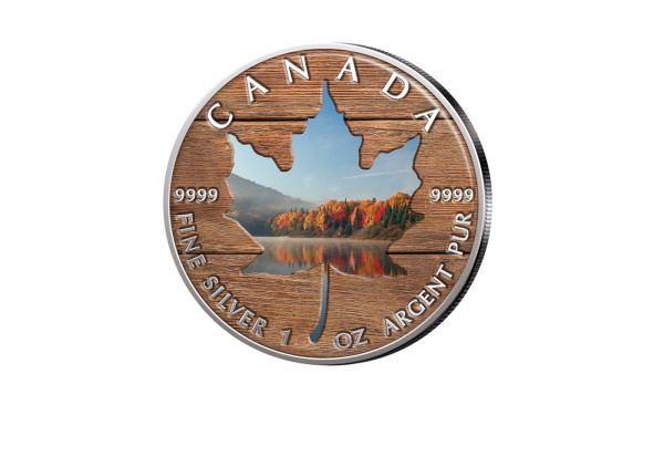 Maple Leaf 1 oz Silber 2023 Kanada Herbst veredelt mit Farbmotiv