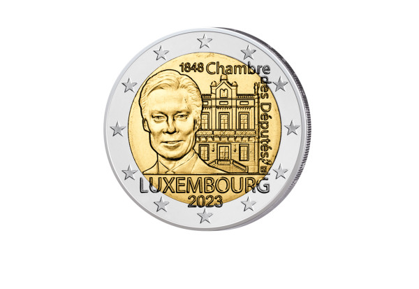 2 Euro 2023 Luxemburg 175 Jahre Abgeordnetenkammer und 1. Verfassung