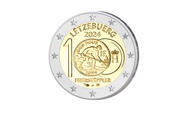 2 Euro 2024 Luxemburg 100 Jahrestag Feierstëppler