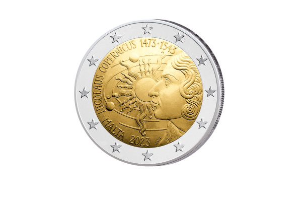 2 Euro 2023 Malta 550. Geb. Nikolaus Kopernikus im Blister