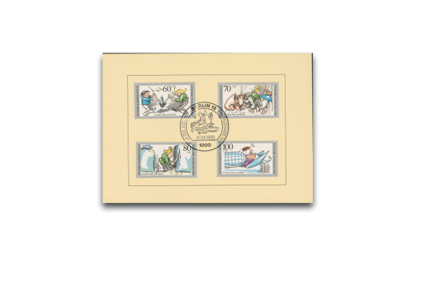 Briefmarken Berlin Max und Moritz Mi. Nr. 868/71 gestempelt auf Karte