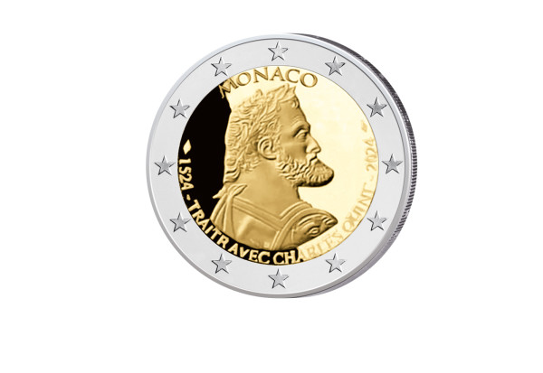 2 Euro 2024 Monaco 500. Jahre Vertrag mit Karl IV. PP