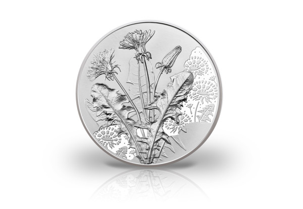 10 Euro Silbermünze 2022 Österreich Löwenzahn Mit der Sprache der Blumen hgh