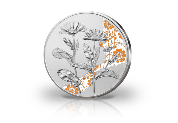 10 Euro Silbermünze 2022 Österreich Ringelblume Mit der Sprache der Blumen PP