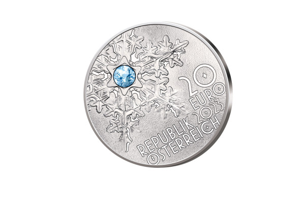 20 Euro Silbermünze 2023 Österreich Schneeflocke PP im Etui