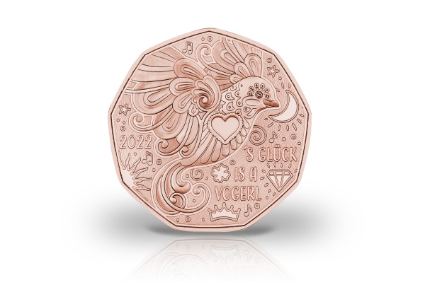 5 Euro Kupfermünze 2022 Österreich Neujahresmünze S Glück is a Vogerl