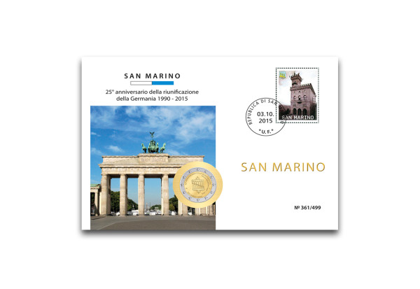 2 Euro 2015 San Marino 25 Jahre Deutsche Einheit st im Numisbrief