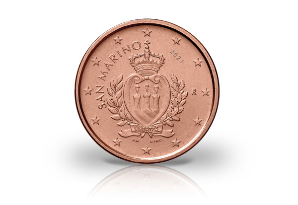 1 Cent 2021 San Marino Wappen PP