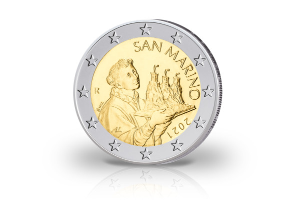 2 Euro 2021 San Marino Kursmünze Der heilige Marinus
