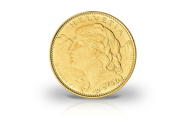10 Franken Goldmünze Schweiz Vreneli Jahrgang unserer Wahl