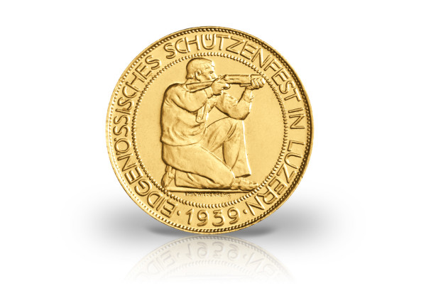 100 Franken Goldmünze 1939 Schweiz Schützenfesttaler