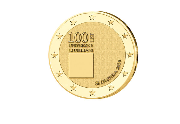 2 Euro 2019 Slowenien 100 Jahre Universität Ljubljana mit 24 Karat Goldauflage
