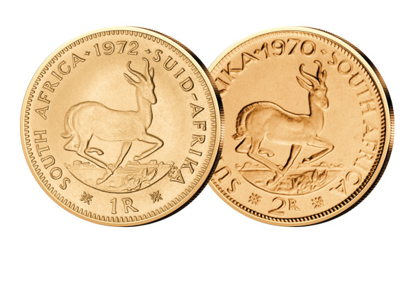 1 & 2 Rand Gold-Set Südafrika