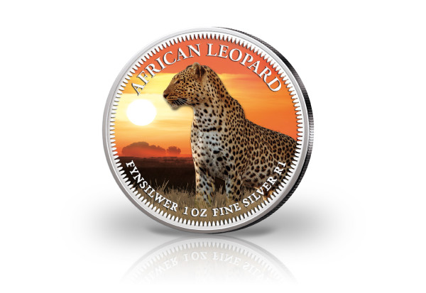 Krügerrand 1 oz Silber Südafrika mit Farbmotiv Leopard