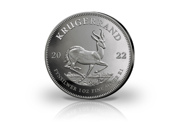 Krügerrand 1 oz Silber 2022 Südafrika veredelt mit Ruthenium