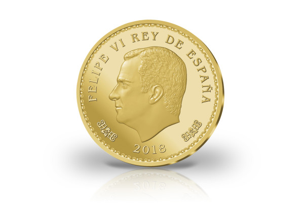 400 Euro Goldmünze 2018 Spanien 50. Geburtstag König Felipe VI. PP im Etui
