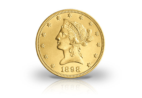 10 Dollar USA 1881-1899 Liberty Head 900er Gold