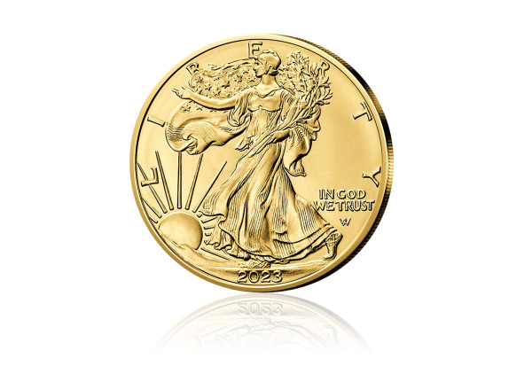American Eagle 1 oz Silber 2023 USA veredelt mit Goldauflage