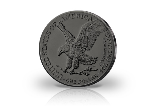 American Eagle 1 oz Silber 2021 USA Neues Motiv veredelt mit Ruthenium
