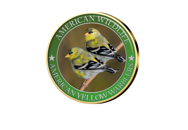 1/2 Dollar USA American Yellow Warbler Serie American Wildlife mit Farbmotiv