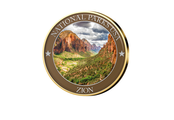 1/2 Dollar USA Zion Serie National Parks USA mit Farbmotiv