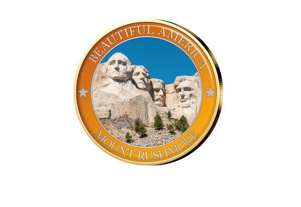 1/2 Dollar USA Mount Rushmore - Serie Beautiful America mit Farbmotiv