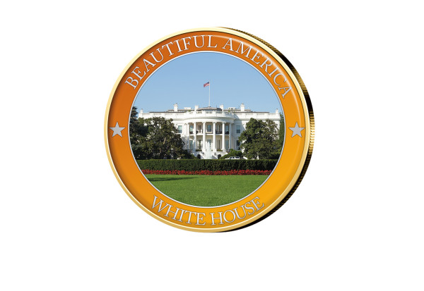 1/2 Dollar USA White House - Serie Beautiful America mit Farbmotiv