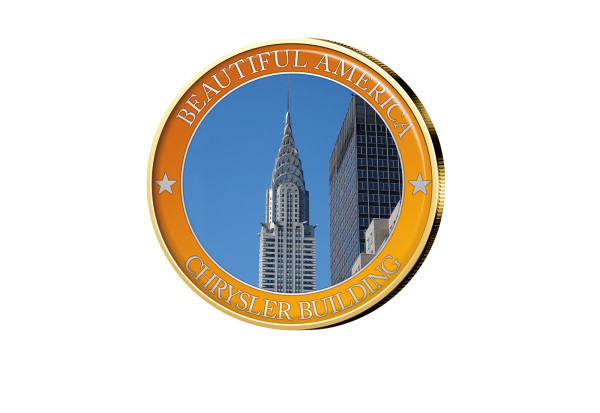 1/2 Dollar USA Chrysler Building - Serie Beautiful America mit Farbmotiv