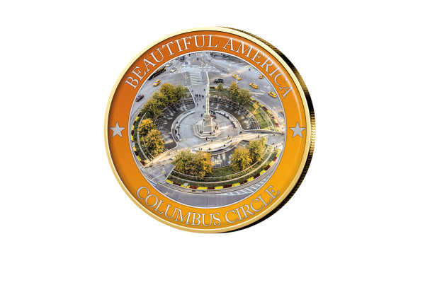 1/2 Dollar USA Columbus Circle - Serie Beautiful America mit Farbmotiv