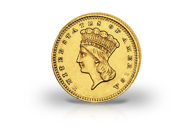 1 Dollar Goldmünze 1856-1889 USA Large Indian Head