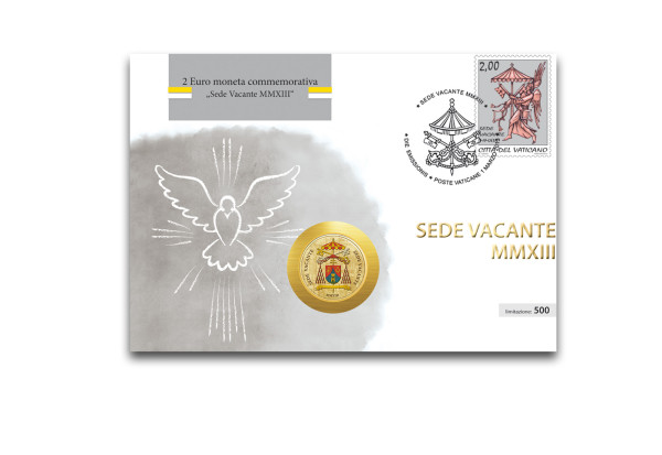 Numisbrief Vatikan 2013 goldener Taube mit 2 Euro Sedisvakanz