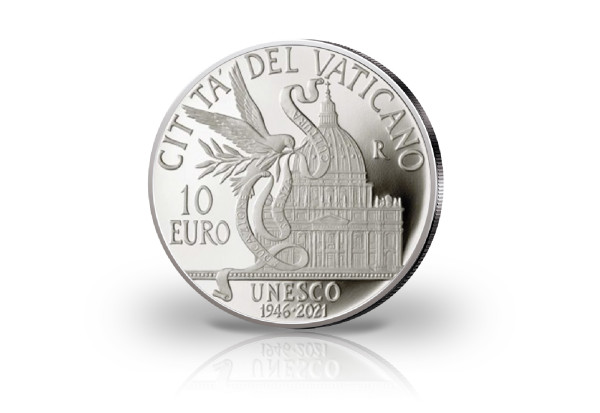 10 Euro Silbermünze 2021 Vatikan 75 Jahre UNESCO PP