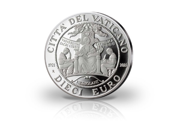 10 Euro Silbermünze 2021 Vatikan 100 Jahre Katholische Universität vom Heiligen Herzen