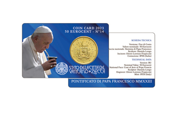 50-Cent-Münze Vatikan 2023 (Coincard)