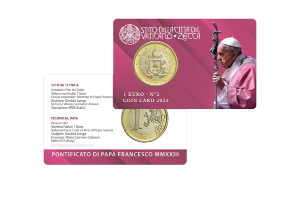 1-Euro-Münze Vatikan 2023 (Coincard)