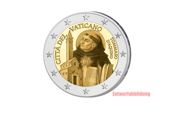 2 Euro 2024 Vatikan 750. Todestag Thomas von Aquin PP