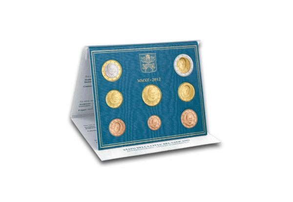Kursmünzensatz 2012 Vatikan Papst Benedikt XVI. st im Folder