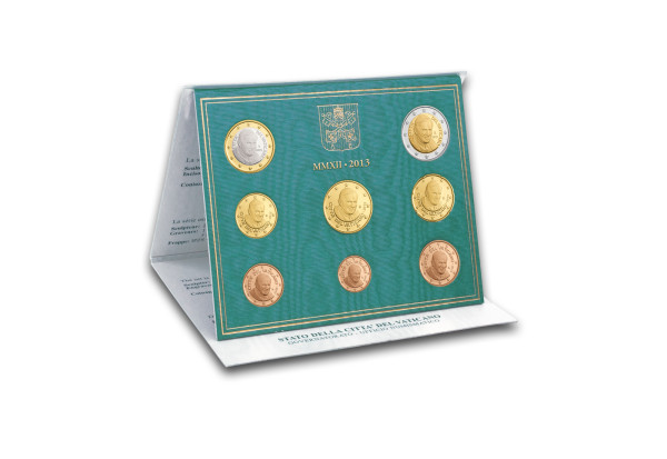 Kursmünzensatz 2013 Vatikan Papst Benedikt XVI. st im Blister