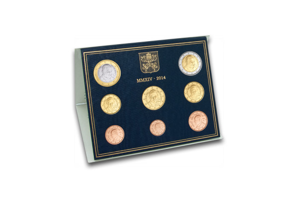 Kursmünzensatz 2014 Vatikan Papst Franziskus st im Folder
