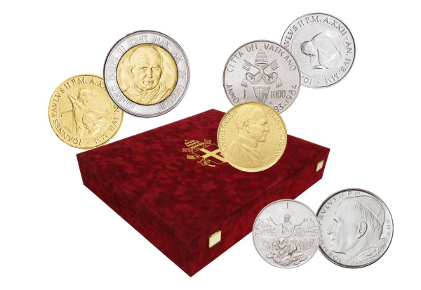 Kursmünzensatz Lire 1979-2001 Johannes Paul II. im Etui