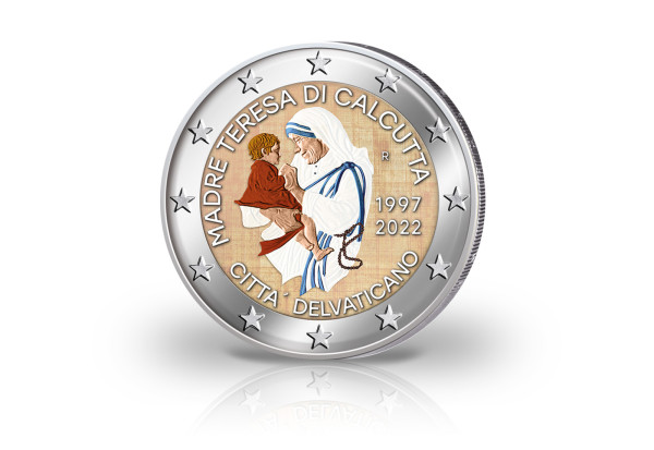 2 Euro 2022 Vatikan 25. Todestag Mutter Teresa mit Farbmotiv