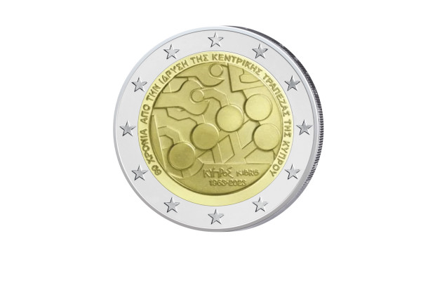 2 Euro 2023 Zypern 60. Jahre Gründung der Zentralbank