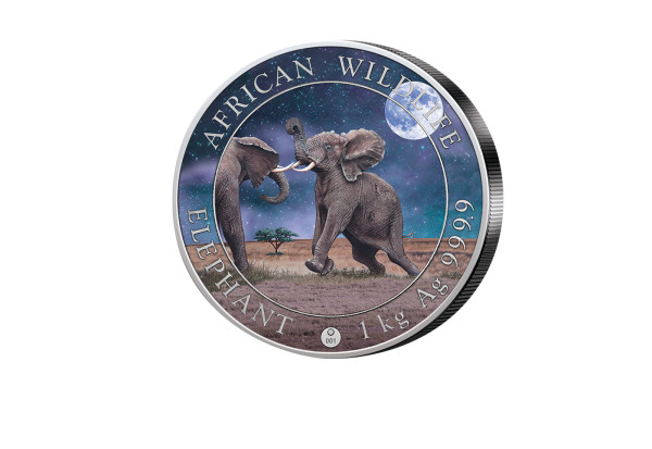 American Wildlife 1 kg Silber 2024 Somalia Elefant-Giant Moon im Etui inkl. Zertifikat