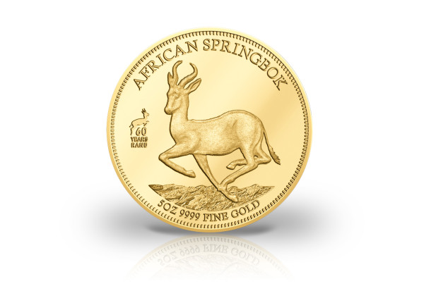 African Springbock 5 oz Gold 2021 Gedenkausgabe 60 Jahre Rand