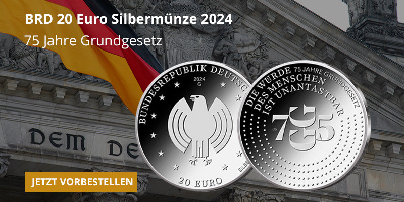 Die BRD 20 EUro Silbermünze "Grundgesetz"