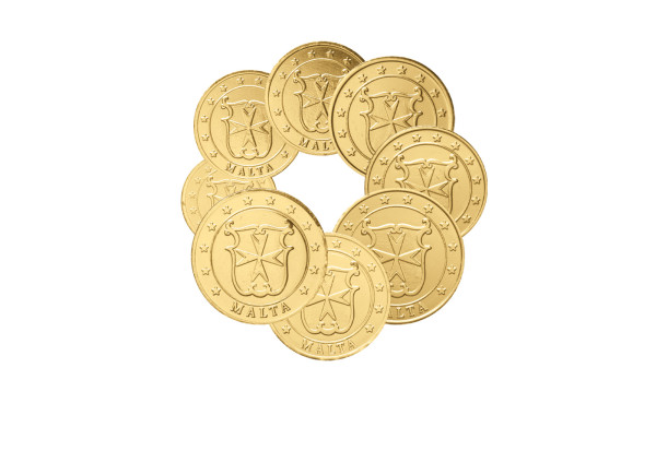 Malta Prestige Münzsatz mit Gold und Rhodium veredelt